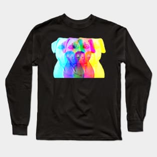 Trippy Psychedelic Puppy Funny Dog Owner Long Sleeve T-Shirt